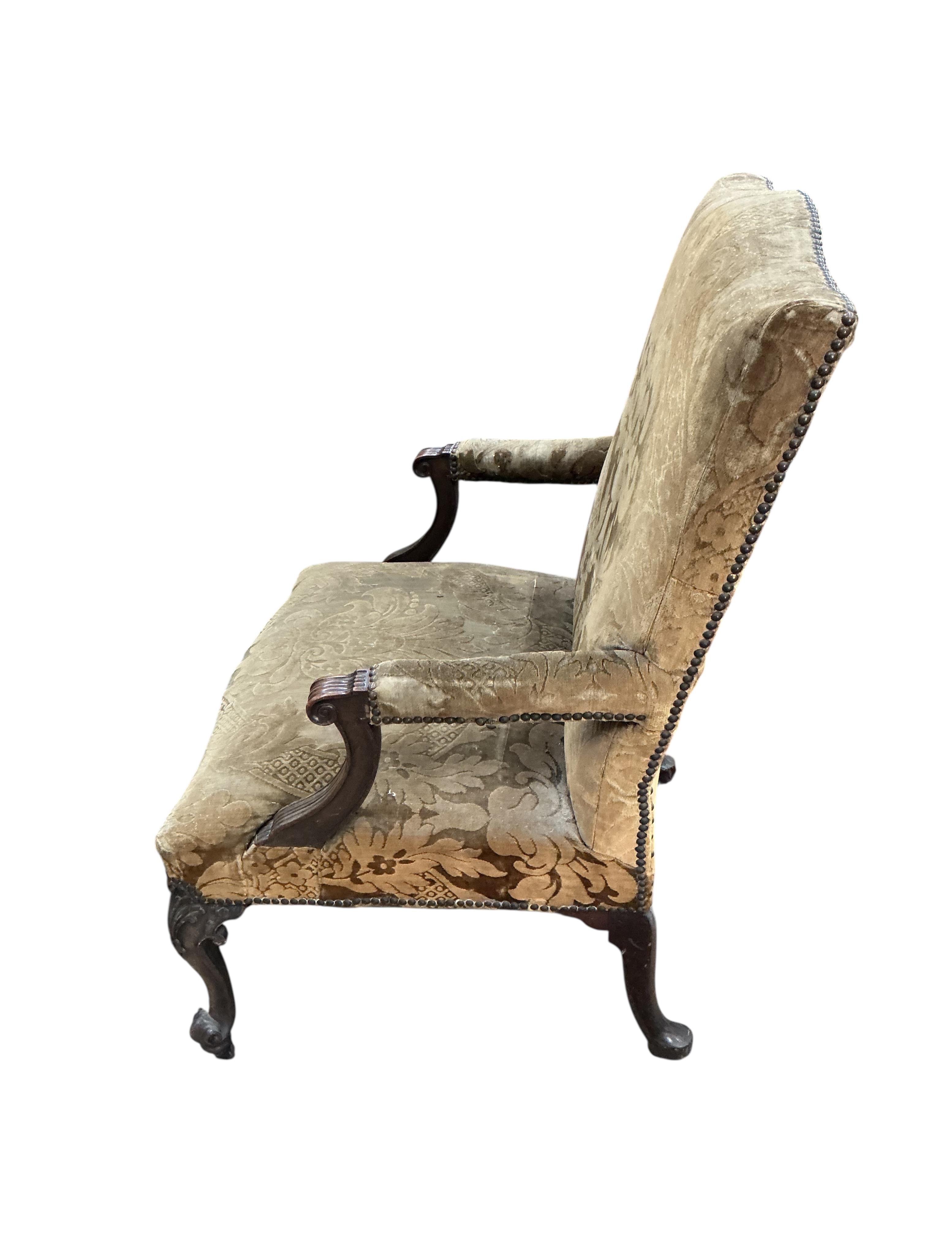 A Louis XIV style armchair, width 70cm, depth 64cm, height 100cm